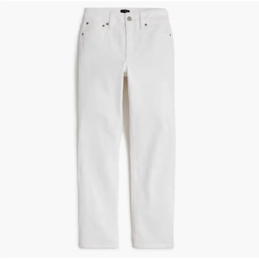 J.Crew Curvy Essential Straight Jeans WMNS 28 White Denim All Day Stretch Ankle